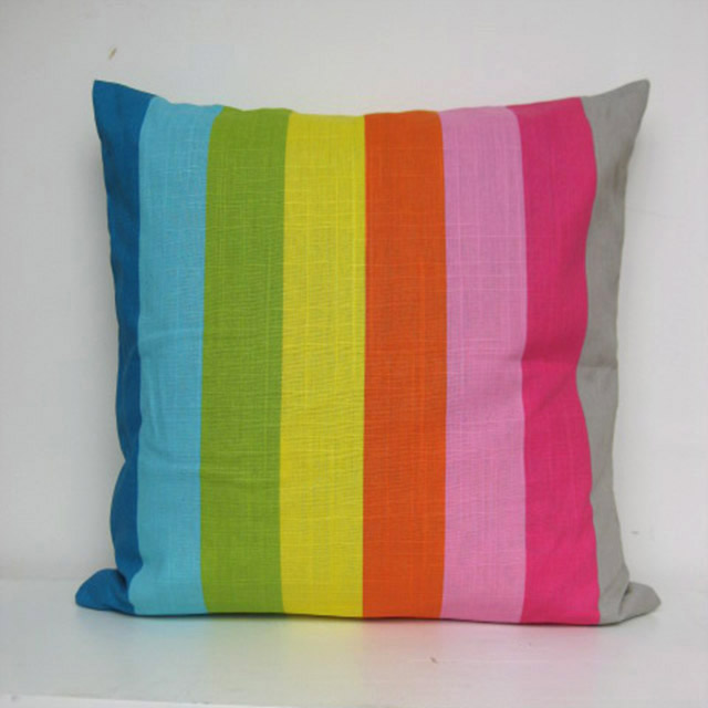 CUSHION, Stripe - Neon Multi Colour 50cm